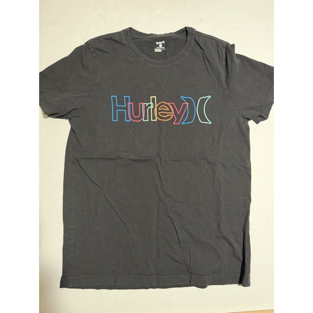 Hurley Sk8 Black Tee Pullover, Neon Letters, Men's XL T-shirt